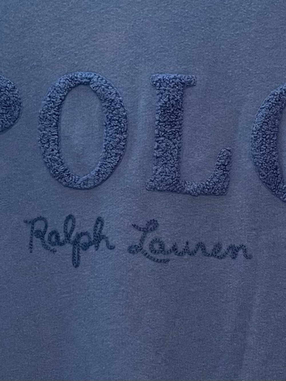 Ralph Lauren Women's Blue Crewneck Sweatshirt with POLO Embossed Chenille - Picture 4 of 7